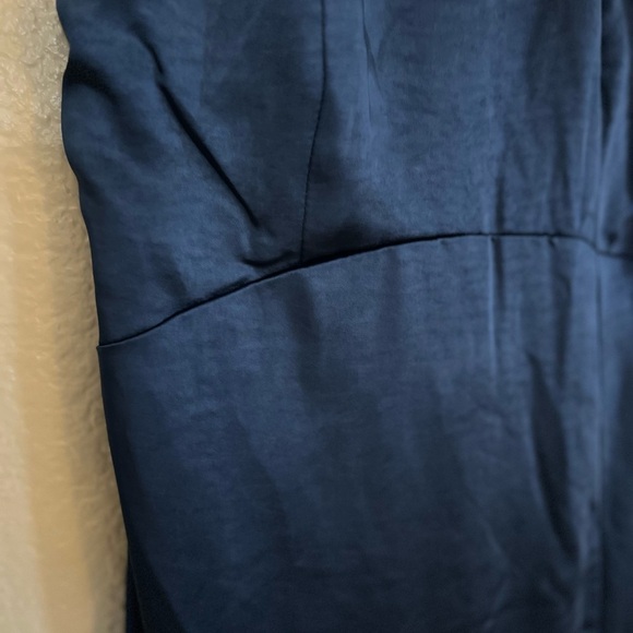 NWOT Born to Captivate Blue Satin Backless Maxi Dress - Picture 7 of 7